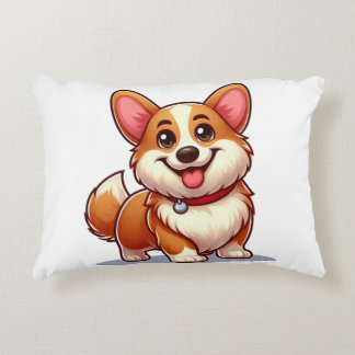 Corgi cartoon accent pillow