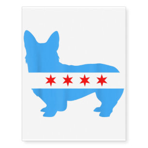 Corgi Chicago Dog Lover Temporary Tattoos