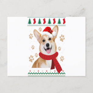 Corgi Christmas Dog Boys Kids Girls Merry Christm Announcement Postcard