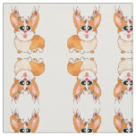 Corgi, Christmas Dog, Funny Cartoon Fabric
