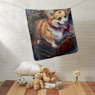 Corgi Christmas Festive Season Baby Blanket