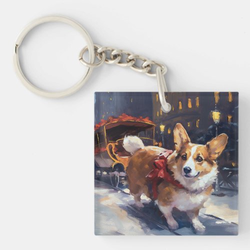 Corgi Christmas Festive Season Keychain