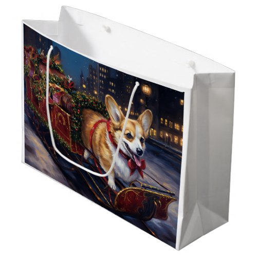 Corgi Christmas Festive Season Large Gift Bag