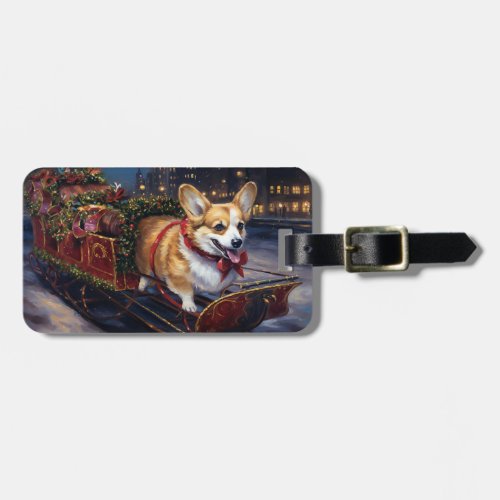 Corgi Christmas Festive Season Luggage Tag