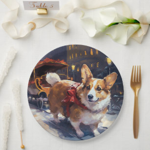 Corgi Christmas Festive Season Paper Plates