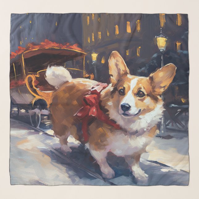 Corgi Christmas Festive Season Scarf (Front)