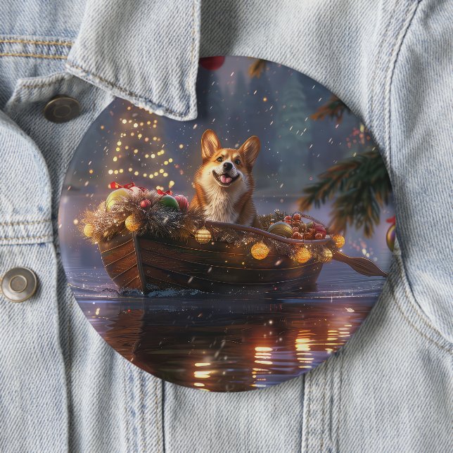 Corgi Christmas Festive Voyage Button (In Situ)