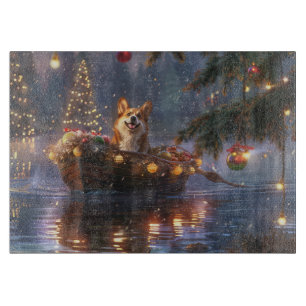 Corgi Christmas Festive Voyage Cutting Board