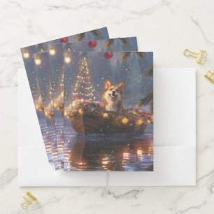 Corgi Christmas Festive Voyage Pocket Folder