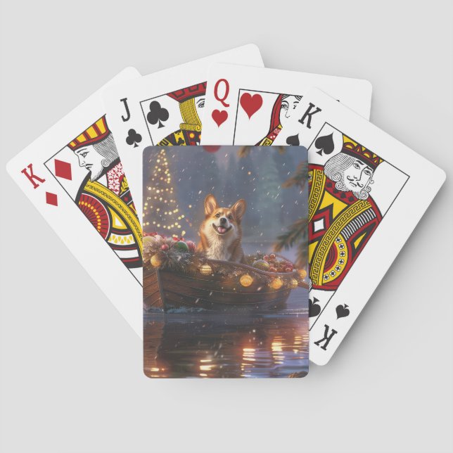 Corgi Christmas Festive Voyage Poker Cards (Back)