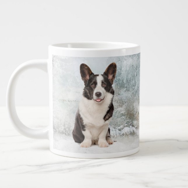 Corgi Christmas Giant Coffee Mug (Left)