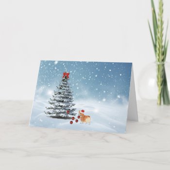 Corgi Christmas Greeting Card by SharCanMakeit at Zazzle