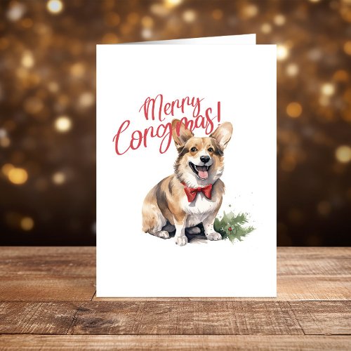 Corgi Christmas Happy Holidays funny Holiday Card