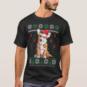 Corgi Christmas Lights Santa Hat Dog Ugly Sweater