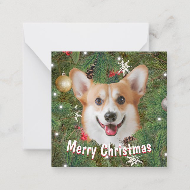Corgi Christmas Note Card (Front)