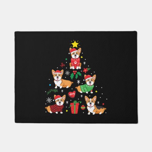 Corgi Christmas Ornament Tree Doormat
