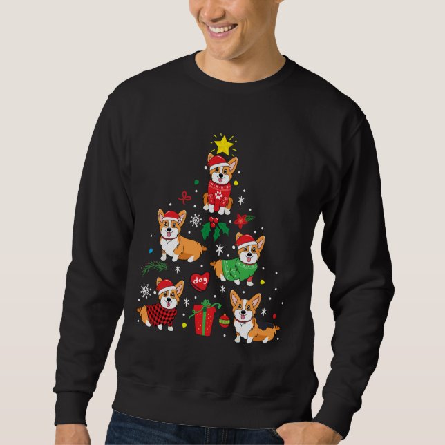 Corgi Christmas Ornament Tree Sweatshirt (Front)