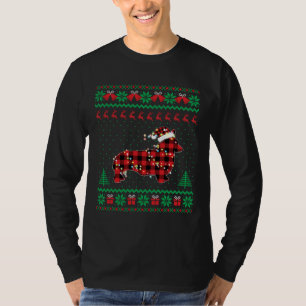 Corgi Christmas Pajama Red Plaid Corgi Dog Ugly S T-Shirt