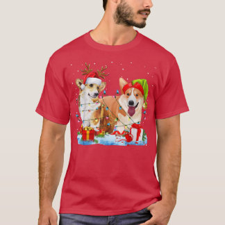 Corgi Christmas Reindeer Dog Lover mas holiday T-Shirt