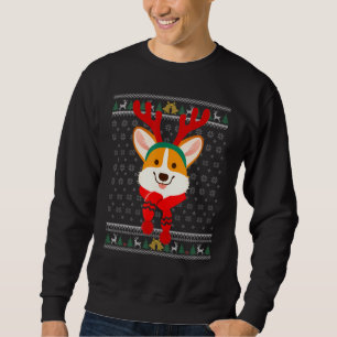 Corgi Christmas Reindeer Ugly Sweater Scarf Holida