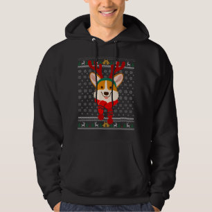 Corgi Christmas Reindeer Ugly Sweater Scarf Holida