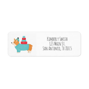 Corgi Christmas Return Address Label