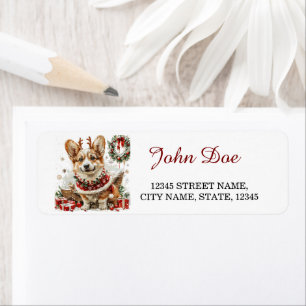 Corgi Christmas Return Address Label