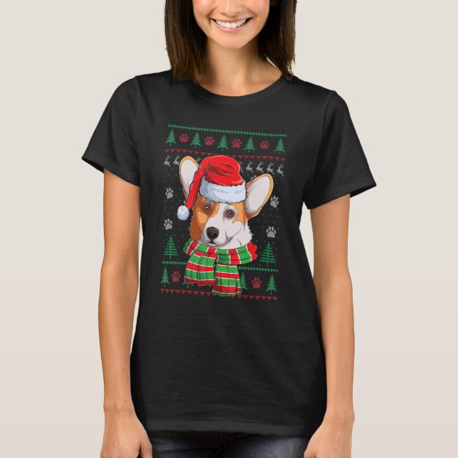 Corgi Christmas Santa Dog  Pajama Ugly Sweater (Front)