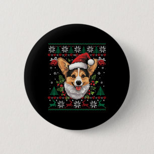 Corgi Christmas Santa Ugly Sweater Dog Lover Xmas Button