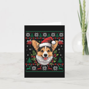 Corgi Christmas Santa Ugly Sweater Dog Lover Xmas  Card