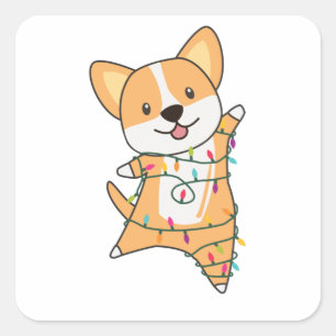 Corgi Christmas Snow Winter Animals Corgis Square Sticker