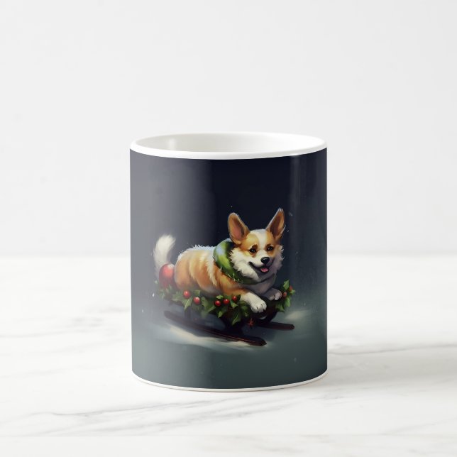 Corgi Christmas snow winter Coffee Mug (Center)