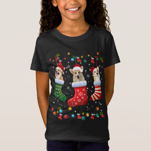Corgi Christmas Socks Funny Xmas Pajama Dog Lover  T_Shirt