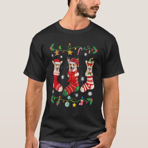 Corgi Christmas Socks Xmas Dog   T-Shirt