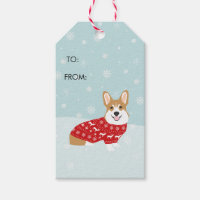 Corgi Christmas Sweater Gift Tags