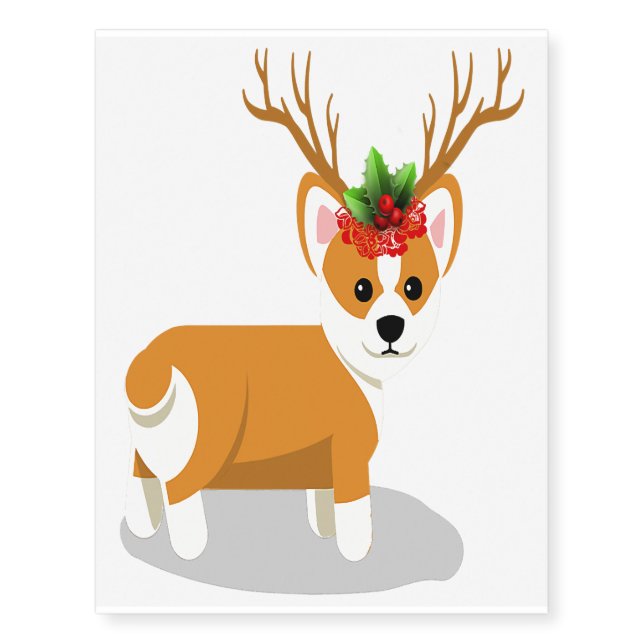 Corgi Christmas Temporary Tattoos (Front)