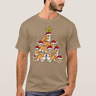 Corgi Christmas Tree Cute Christmas Tree Animals T-Shirt