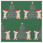 Corgi Christmas Tree Cute Green Fabric