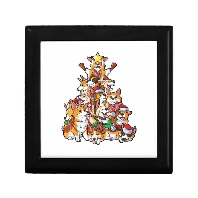 Corgi Christmas Tree Dog Santa Merry Corgmas Xmas  Gift Box (Front)