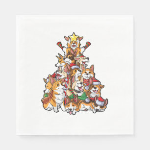 Corgi Christmas Tree Dog Santa Merry Corgmas Xmas Napkins