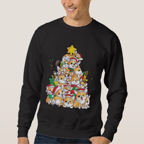 Corgi Christmas Tree Dog Santa Merry Corgmas Xmas Sweatshirt