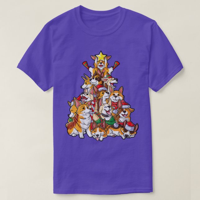 Corgi Christmas Tree Dog Santa Merry Corgmas Xmas  T-Shirt (Design Front)