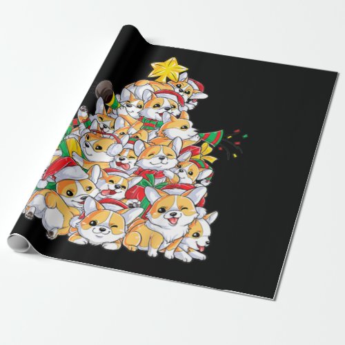 Corgi Christmas Tree Dog Santa Merry Corgmas Xmas Wrapping Paper