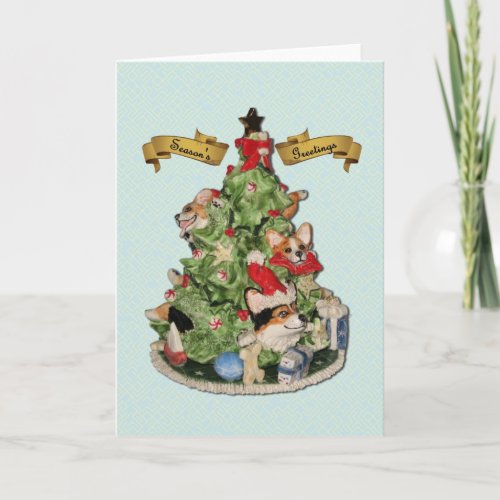 Corgi Christmas Tree Greeting Card