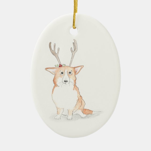 Corgi Christmas tree ornament (Front)