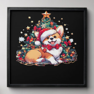 Corgi Christmas Tree Oversized T-Shirt Peel And Stick Photo Tile