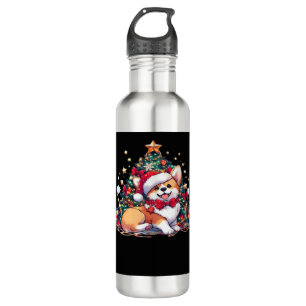 Corgi Christmas Tree Oversized T-Shirt Stainless Steel Water Bottle