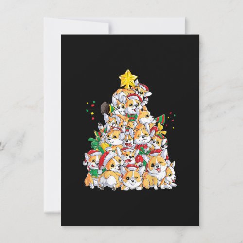 Corgi Christmas Tree Santa Dog Merry Corgmas Xmas  Invitation
