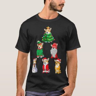 Corgi Christmas Tree Santa Gnomes Elf Dog Costume T-Shirt