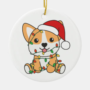 Corgi Christmas Winter Animals Dog Ceramic Ornament